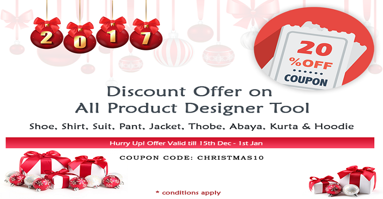 Hurray!! It’s X-mas & We Are Offering Discount on All Custom Product Design Tool