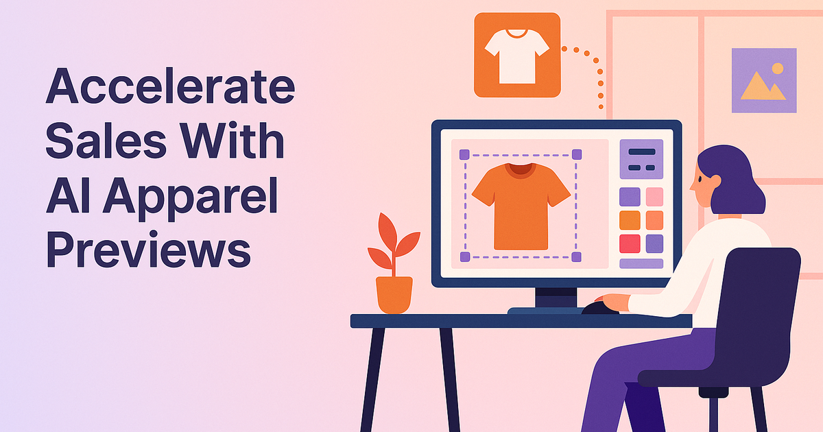 Designer using AI platform for real-time apparel previews, showcasing seamless, cost-effective customization in a sleek workspace.