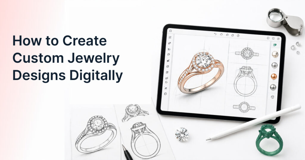 Custom jewelry design process using digital technology